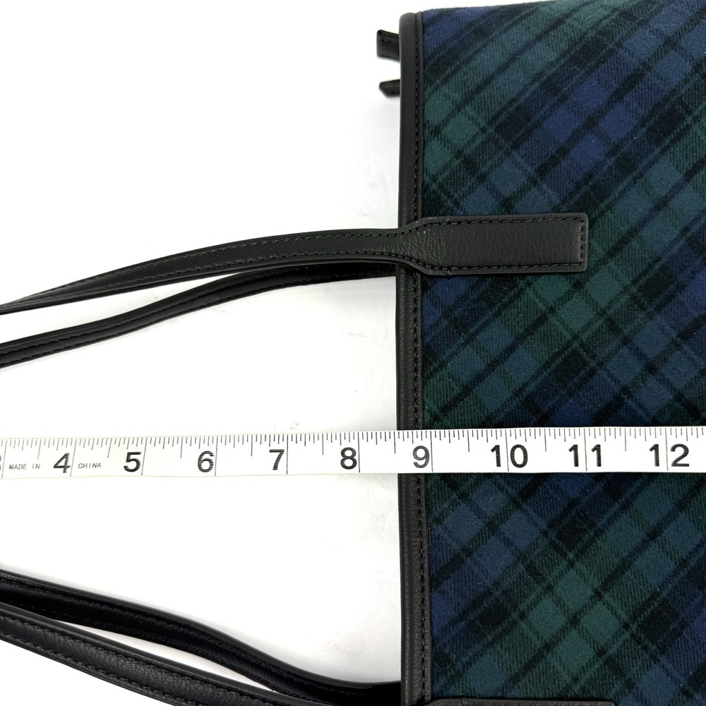 Talbots Tartan Plaid Tote Bag Blue Green Handbag Preppy Everyday Brand New - Picture 15 of 15